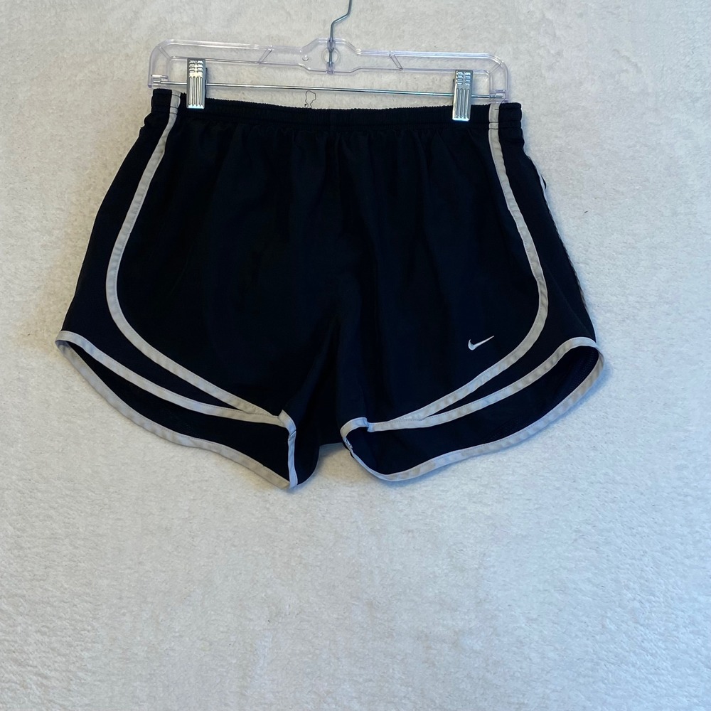 Nike Dri Fit Running Shorts Black Gray Trim Women's Size M Athletic